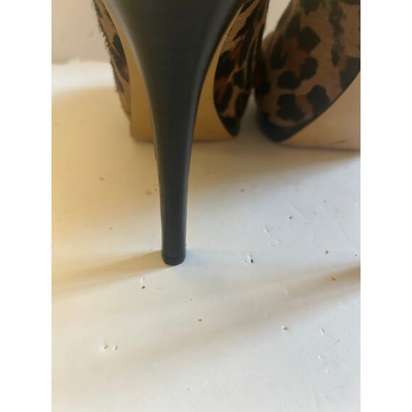 Nine West Platform Ankle Booties Stiletto Brown Leopard Print Calf Hair Sze 7.5 - Picture 11 of 12